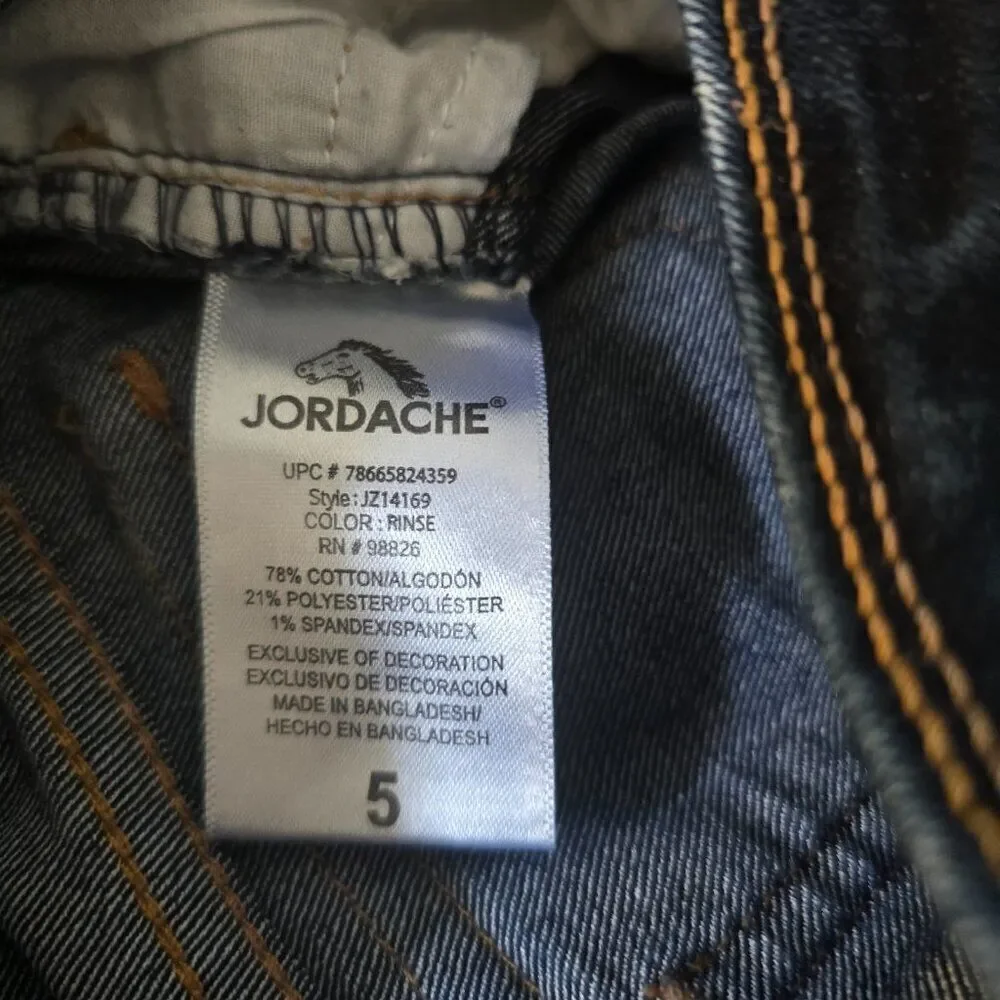 Girls Jordache Jeans Flare Cut Stretchable Blue Jeans Adjustable Waist Size 5